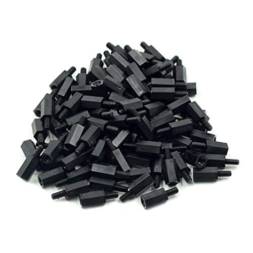 Black Male Pillars M3 Nylon Plastic Studs Hex Standoff Spacers Hexagonal Black Male Pillars M3 Nylon Plastic Studs Hex Standoff Spacers Hexagonal